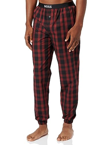 BOSS Herren Pyjamahose Schlafanzughose Schlafhose Nightwear Easy Pants Cuff EW, Farbe:Rot, Artikel:-602 Dark red, Größe:L von BOSS