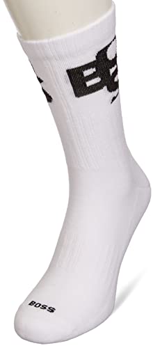 BOSS Herren QS Rib Boxed CC Sneakersocken, White100, 39-42 von BOSS