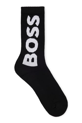 BOSS Herren QS Rib Logo CC Sneakersocken, Black1, 40-46 von BOSS