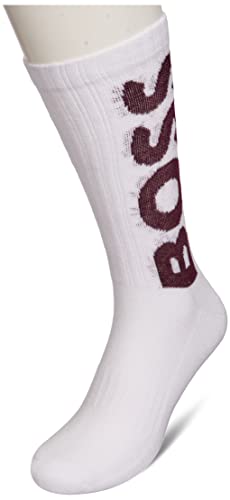 BOSS Herren QS Rib Logo CC Sneakersocken, Natural109, 43-46 von BOSS