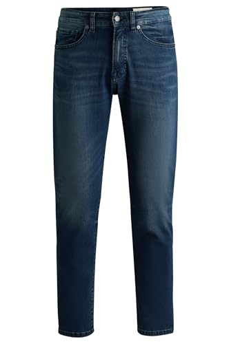 BOSS Herren RE.Maine BO Maine Regular-Fit Jeans aus blauschwarzem Soft-Motion-Denim, Navy418,32W / 34L von BOSS