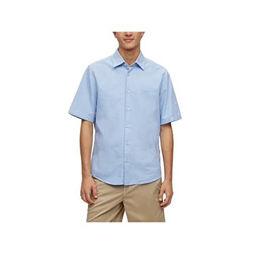 BOSS Herren Rash 2 Regular-Fit Hemd aus Oxford-Baumwolle Hellblau L von BOSS