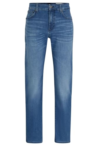 BOSS Herren Re.Maine BC Blaue Regular-Fit Jeans aus softem Stretch-Denim Türkis 32/32 von BOSS