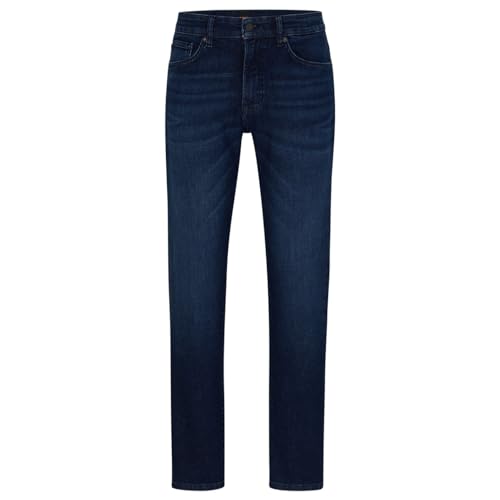 BOSS Herren Re.Maine BC-C Dunkelblaue Regular-Fit Jeans aus bequemem Stretch-Denim Dunkelblau 33/32 von BOSS