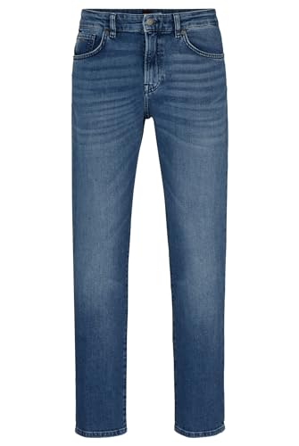 BOSS Herren Re.Maine BC-C Mittelblaue Regular-Fit Jeans aus bequemem Stretch-Denim Blau 33/32 von BOSS