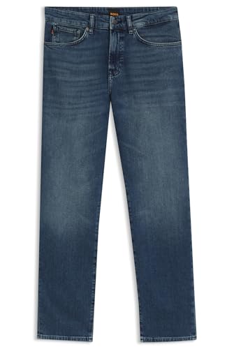 BOSS Herren Re.Maine BC-C Mittelblaue Regular-Fit Jeans aus bequemem Stretch-Denim Blau 33/32 von BOSS