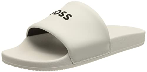 BOSS Herren Reese_slid_napu SLIDE, White100, Einheitsgröße 47 EU von BOSS