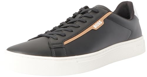 BOSS Herren Schuhe Schnürschuh Freizeitschuh Halbschuh Sneaker Rhys Tenn pusdth, Farbe:Schwarz, Schuhgröße:EUR 42, Artikel:-001 Black von BOSS