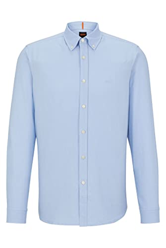 BOSS Herren Rickert Regular-Fit Hemd aus Bio-Oxford-Baumwolle Dunkelblau L von BOSS
