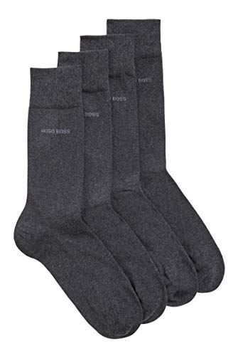 BOSS Herren 2P RS Uni CC Mittelhohe Socken aus elastischem Baumwoll-Mix im Zweier-Pack,Schwarz (Charcoal 012),47-50 von BOSS