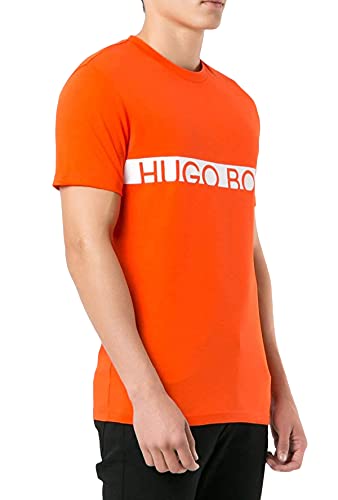 HUGO BOSS Herren T-Shirt RN Shirts Crew-Neck UV-Protection UPF 50 50407600, Farbe:Orange, Größe:M, Artikel:-824 brigh orange von HUGO BOSS