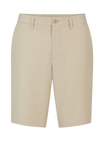 BOSS Herren S Commuter Slim-Fit Shorts aus bügelleichtem Vier-Wege-Stretch Beige 46 von BOSS