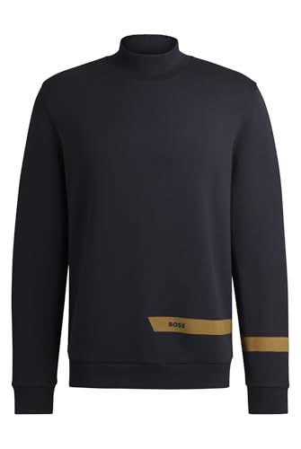 BOSS Herren Salbock IN Sweatshirt aus Stretch-Baumwolle mit Logo-Detail Dunkelblau402 M von BOSS