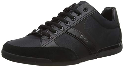 HUGO BOSS Herren Schuhe Schnürschuhe Sneaker Saturn Low Top 50407672, Farbe:Schwarz, Schuhgröße:EUR 45, Artikel:-001 Black von HUGO BOSS