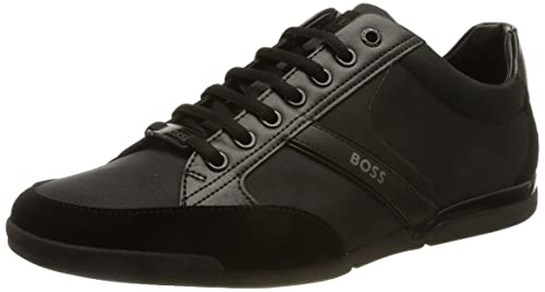 BOSS Herren Schuhe Schnürschuhe Halbschuhe Sneaker Saturn Low Top, Black1, 44 EU von BOSS