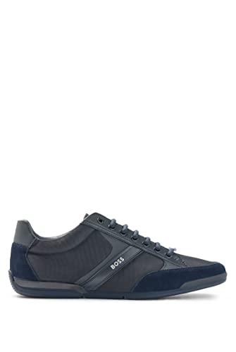 BOSS Herren Schuhe Schnürschuhe Halbschuhe Sneaker Saturn Low Top, Farbe:Blau, Schuhgröße:EUR 42, Artikel:-401 Dark Blue von BOSS