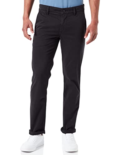 BOSS Herren Schino-Slim D Slim-Fit Hose aus elastischem Baumwoll-Satin Schwarz 30/32 von BOSS