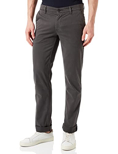 BOSS Herren Schino-Slim D Slim-Fit Hose aus elastischem Baumwoll-Satin Dunkelgrau 33/34 von BOSS