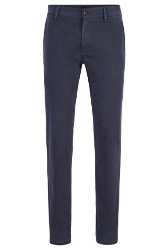 BOSS Herren Schino-Slim D Slim-Fit Casual-Chino aus angerauter Stretch-Baumwolle,Blau (Dark Blue 402),31W / 34L von BOSS