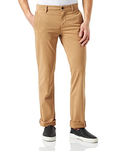 BOSS Herren Schino-Slim D Slim-Fit Hose aus elastischem Baumwoll-Satin Beige 38/30 von BOSS