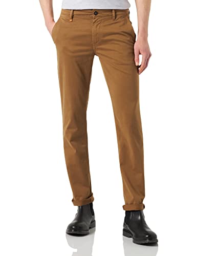 BOSS Herren Schino-Slim D Slim-Fit Hose aus elastischem Baumwoll-Satin Hellbeige 29/34 von BOSS