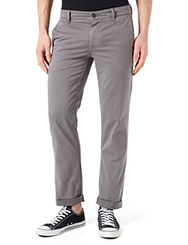 BOSS Herren Schino-Slim D Slim-Fit Hose aus elastischem Baumwoll-Satin Dunkelgrau 33/36 von BOSS