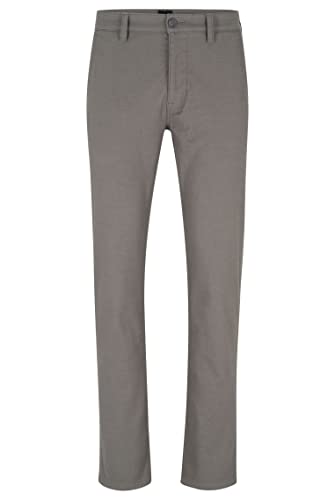 BOSS Herren Schino-Slim-O Slim-Fit Hose aus meliertem Stretch-Gewebe Grau 30/32 von BOSS