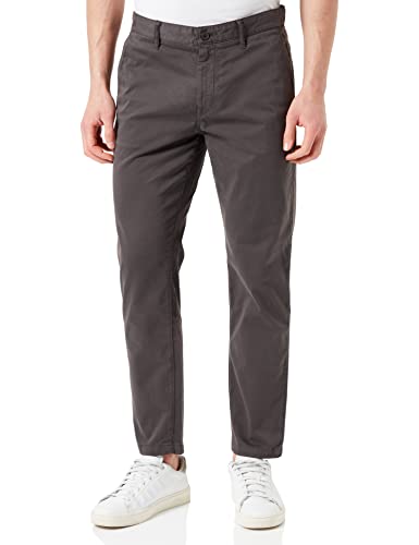 BOSS Herren Schino-Taber-1 D Tapered-Fit Chino aus überfärbtem Baumwoll-Satin mit Elasthan-Anteil Dunkelgrau 30/34 von BOSS