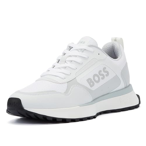 BOSS Herren Schuhe Halbschuhe Turnschuhe Sneakers Jonah Runn merb, Farbe:Weiß, Schuhgröße:EUR 42, Artikel:-100 White von BOSS