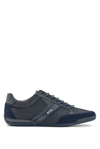 BOSS Herren Schuhe Schnürschuhe Halbschuhe Sneaker Saturn Low Top, Farbe:Blau, Schuhgröße:EUR 41, Artikel:-401 Dark Blue von BOSS