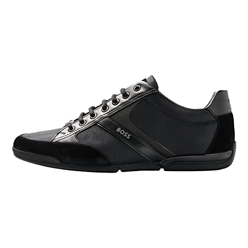 BOSS Herren Schuhe Schnürschuhe Halbschuhe Sneaker Saturn Low Top, Farbe:Schwarz, Schuhgröße:EUR 42, Artikel:-001 Black von BOSS
