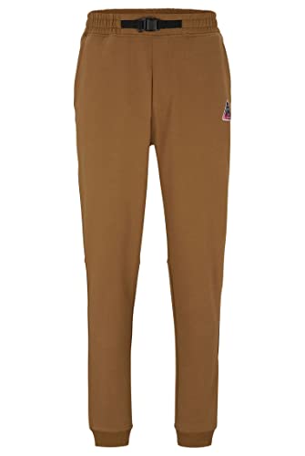 BOSS Herren Sehike Jogginghose aus Baumwoll-Mix mit Logos im Wander-Stil Hellbeige XL von BOSS