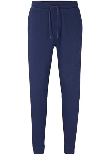 BOSS Herren Sestart Jogginghose aus Baumwoll-Terry mit Logo-Aufnäher Dunkelblau XS von BOSS