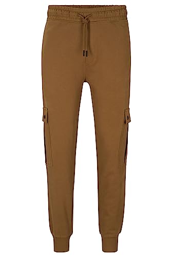 BOSS Herren Seteam Relaxed-Fit Jogginghose mit Cargotaschen Hellbeige S von BOSS