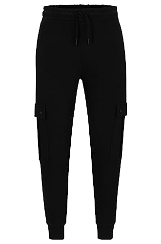 BOSS Herren Seteam Relaxed-Fit Jogginghose mit Cargotaschen Schwarz L von BOSS