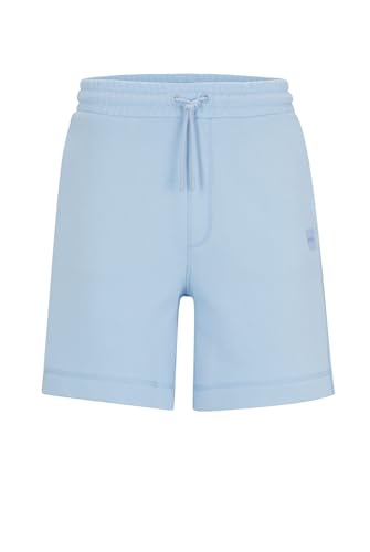 BOSS Herren Sewalk Regular-Fit Shorts aus Baumwoll-Terry mit Logo-Aufnäher Hellblau XXXL von BOSS