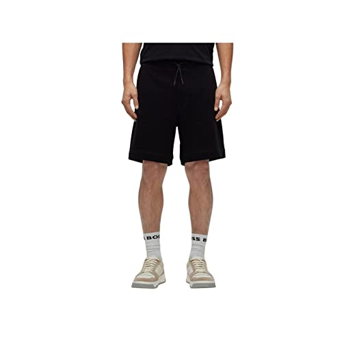 BOSS Herren Sewalk Tunnelzug-Shorts aus French Terry mit Logo-Aufnäher Schwarz XXL von BOSS