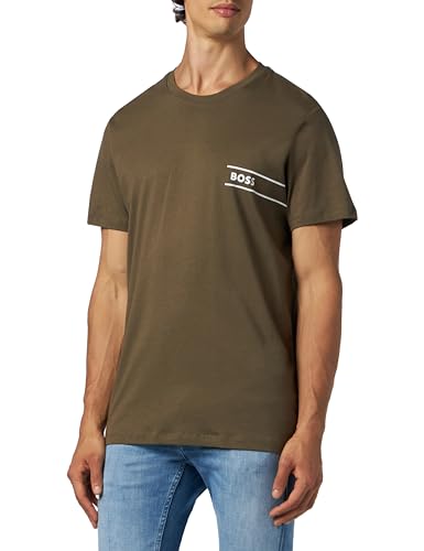 BOSS Herren Shirt Kurzarmshirt T-Shirt RN 24, Farbe:Grün, Artikel:-361 Olive, Größe:L von BOSS