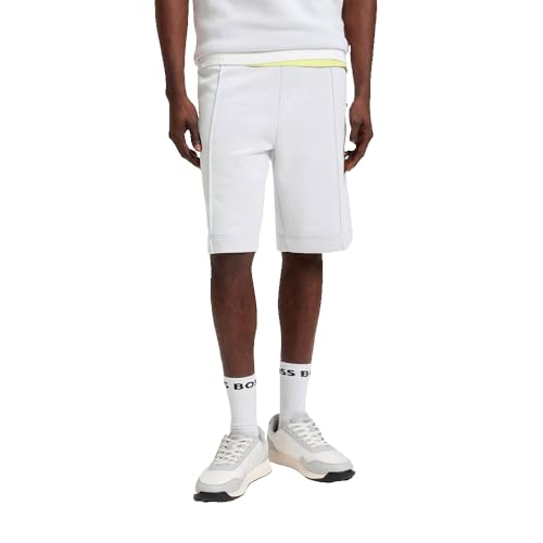 BOSS Herren Shorts TL Relaxed-Fit Shorts aus gestepptem Jacquard Weiß L von BOSS