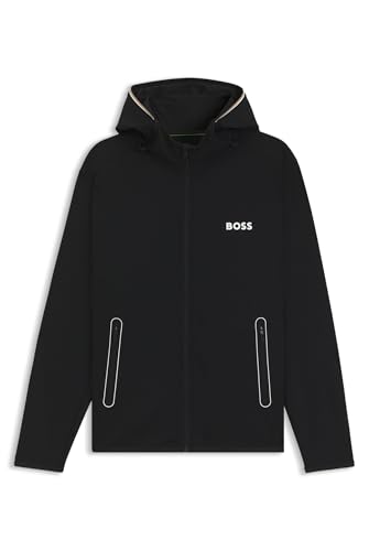 BOSS Herren Sicon TOC Active Hoodie aus Stretch-Gabardine mit Reißverschluss und Thermoregulierung Schwarz001 L BOSS Herren Sicon TOC Active Hoodie aus Stretch-Gabardine mit Reißverschluss und Thermoregulierung Schwarz001 L von BOSS