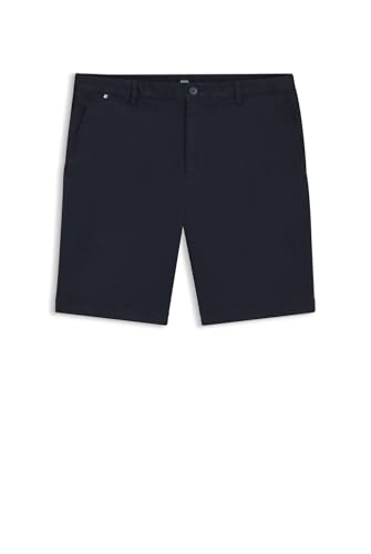 BOSS Herren Slice-Short Slim-Fit Shorts aus elastischer Baumwoll-Gabardine Dunkelblau 48 von BOSS