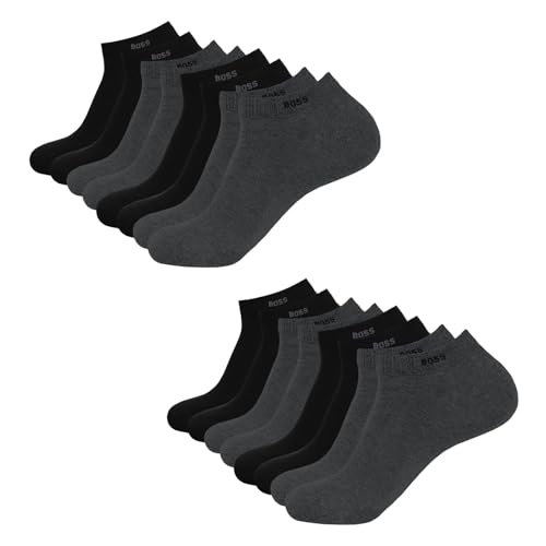 BOSS Herren Sneaker Socken Business Socks AS Uni CC 4 Paar, Farbe:Mehrfarbig, Größe:39-42, Artikel:-031 medium grey von BOSS