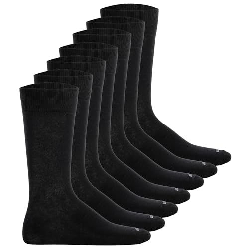 BOSS Herren Socken, 7er Pack - RS Uni CC, Baumwoll-Mix, Logo, einfarbig Schwarz 47-50 von BOSS