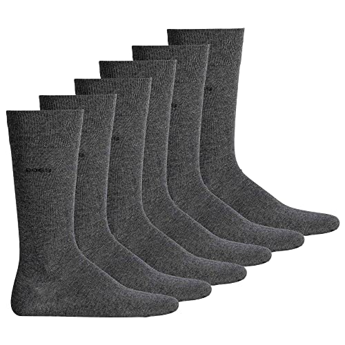 BOSS Herren Socken, Multipack - RS Uni Colors CC, Finest Soft Cotton, Baumwoll-Mix Grau 39-42 6er Pack (2x3P) von BOSS