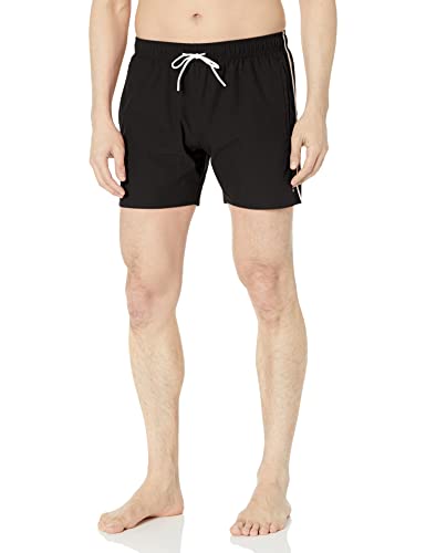 BOSS Herren Solid Swim Trunk with Iconic Side Stripe Badehose, Dunkles Schwarz, L BOSS Herren Solid Swim Trunk with Iconic Side Stripe Badehose, Dunkles Schwarz, L von BOSS