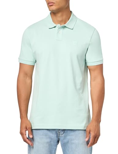 BOSS Herren Piqué-Poloshirt mit Quadratischem Logo, Schmale Passform Polohemd, Mintgrün, XX-Large von BOSS