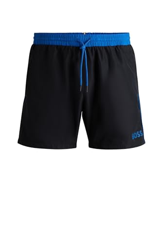 BOSS Herren Starfish A Schnell trocknende Badeshorts mit Kontrast-Details Schwarz XL von BOSS