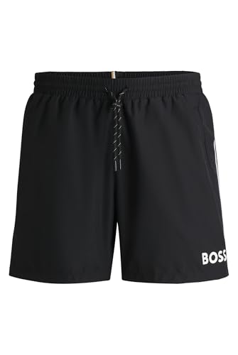 BOSS Herren Starfish Badeshorts mit Kontrast-Logo Schwarz001 M von BOSS