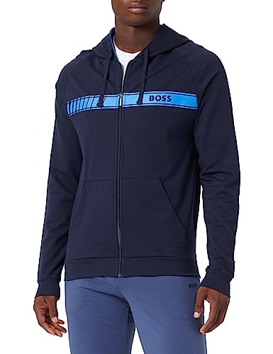 BOSS Herren Sweatjacke Loungewear Homewear Jacke Authentic Jacket H, Farbe:Blau, Artikel:-403 navy, Größe:XL von BOSS