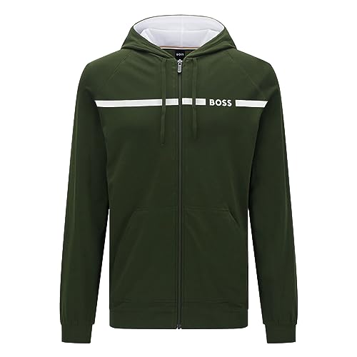 BOSS Herren Sweatjacke Loungewear Homewear Jacke Authentic Jacket H, Farbe:Grün, Größe:2XL, Artikel:-306 dark green von BOSS